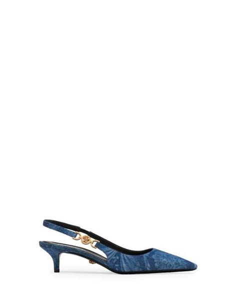 versace barocco print pumps|Versace Barocco Medusa '95 Kitten Heel Slingback Pump .